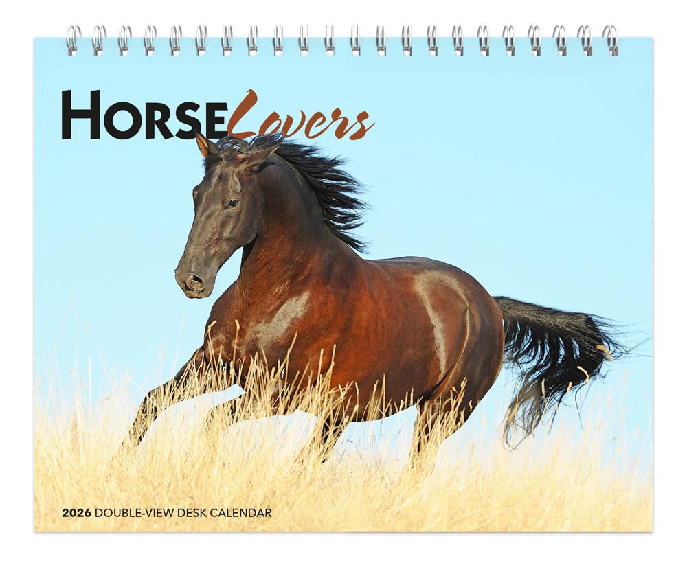 Horse Lovers | 2026 7.5 x 6 Inch Monthly Double-View Easel Desk Calendar