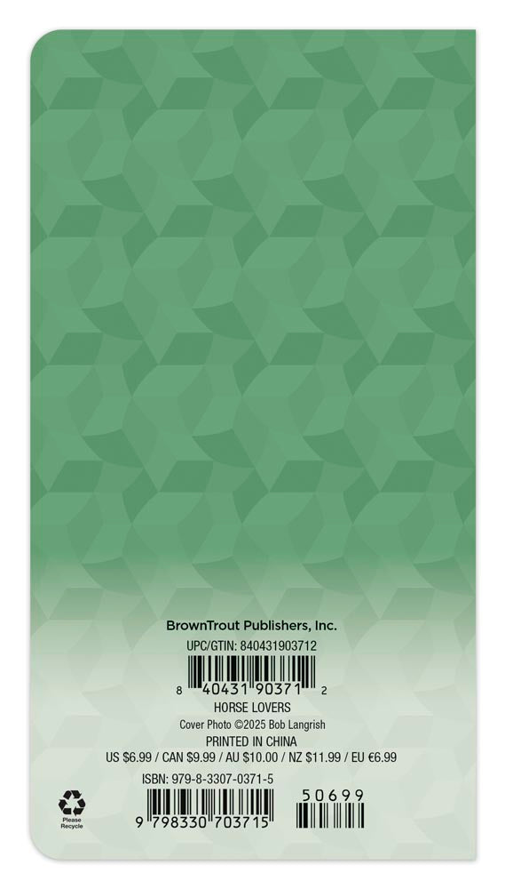 Horse Lovers | 2026-2027 3.5 x 6.5 Inch Two Year Monthly Pocket Planner Calendar