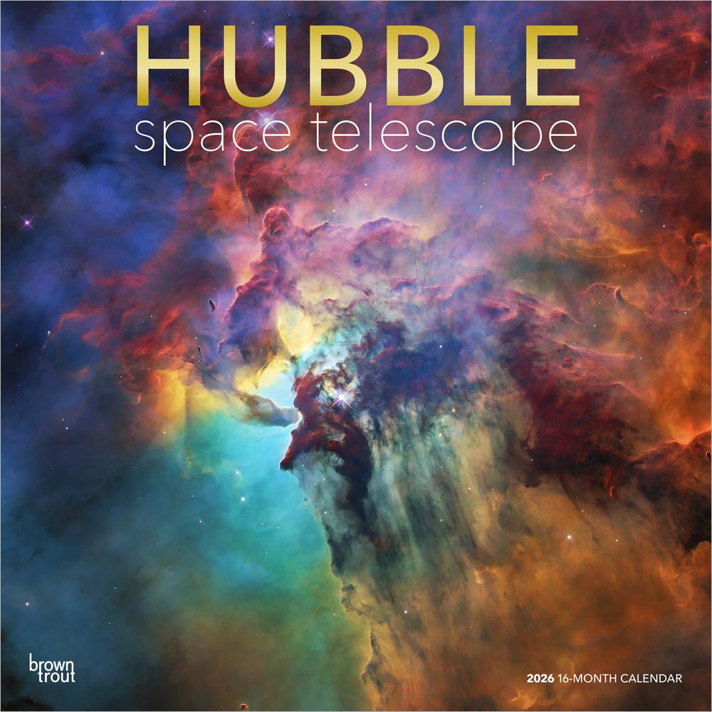 Hubble Space Telescope | 2026 12 x 24 Inch (Hanging) Monthly Square Wall Calendar | Foil Stamped Cover