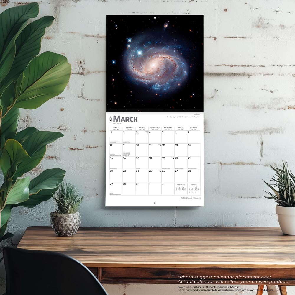 Hubble Space Telescope | 2026 12 x 24 Inch (Hanging) Monthly Square Wall Calendar | Foil Stamped Cover