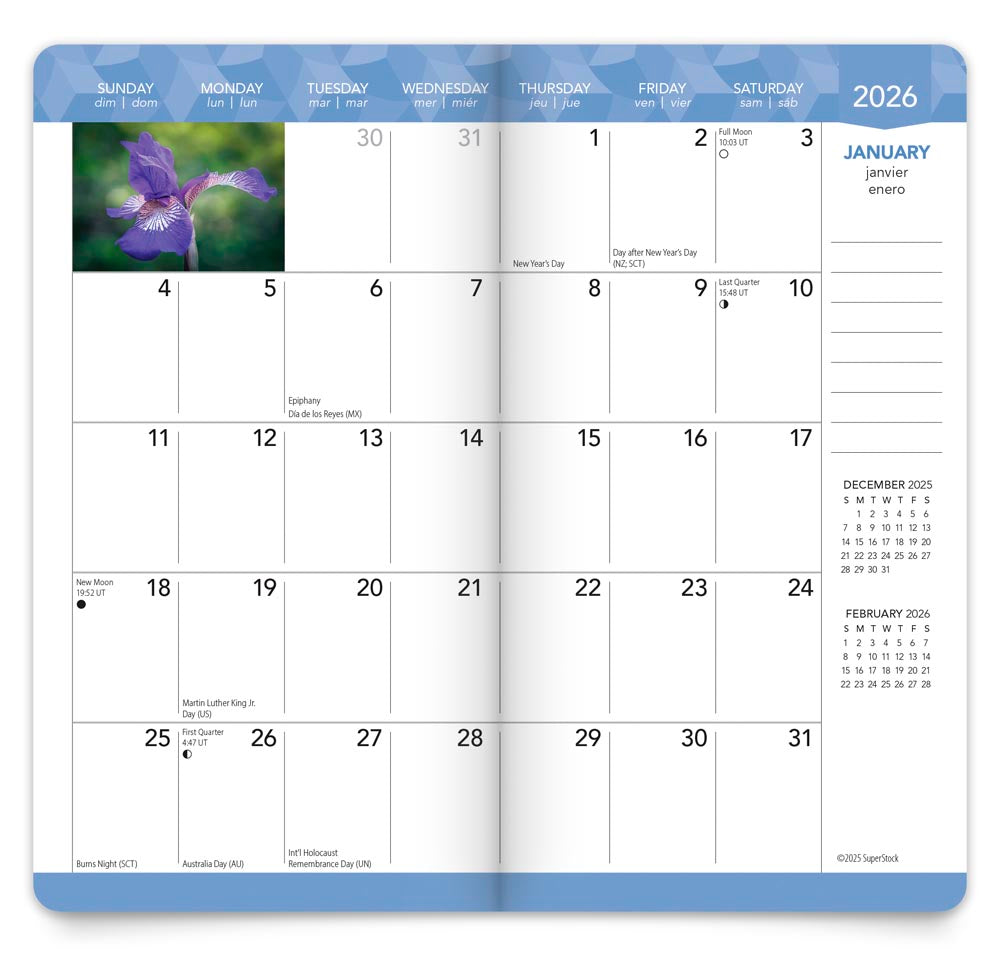 In the Garden | 2026-2027 3.5 x 6.5 Inch Two Year Monthly Pocket Planner Calendar
