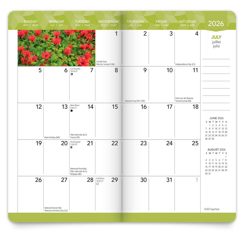 In the Garden | 2026-2027 3.5 x 6.5 Inch Two Year Monthly Pocket Planner Calendar