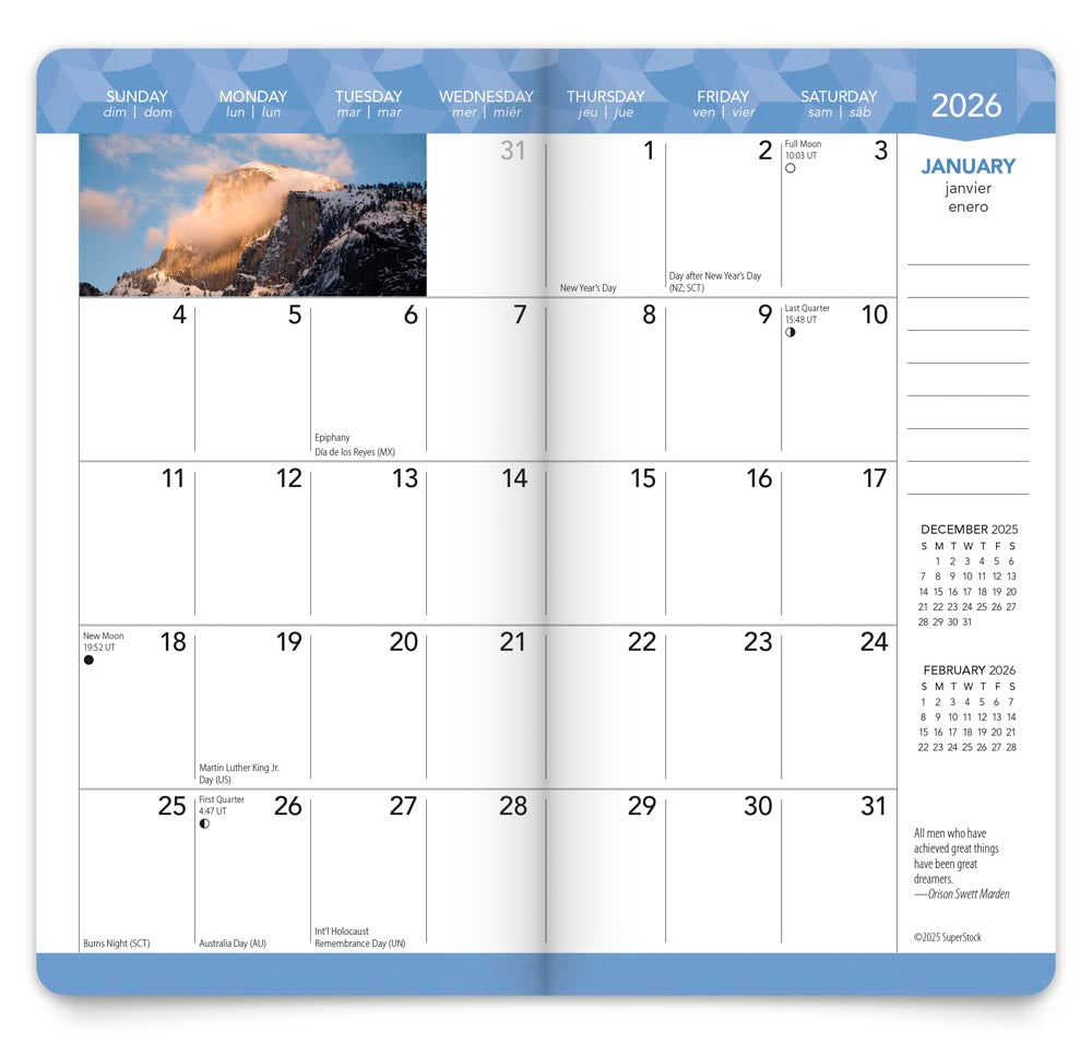 Inspiration | 2026-2027 3.5 x 6.5 Inch Two Year Monthly Pocket Planner Calendar