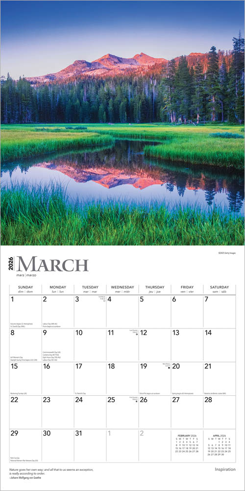 Inspiration | 2026 12 x 24 Inch (Hanging) Monthly Square Wall Calendar | Foil Stamped Cover
