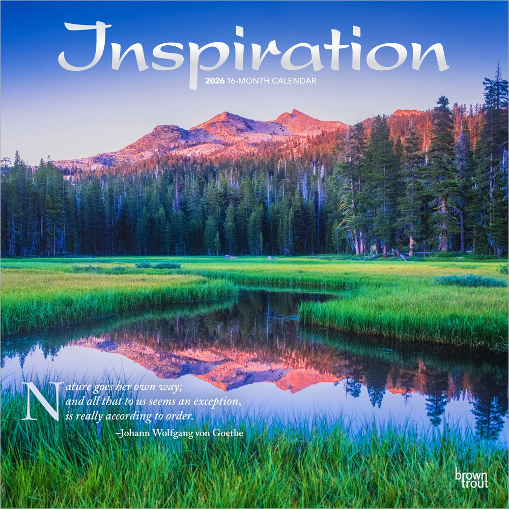 Inspiration | 2026 12 x 24 Inch (Hanging) Monthly Square Wall Calendar | Foil Stamped Cover