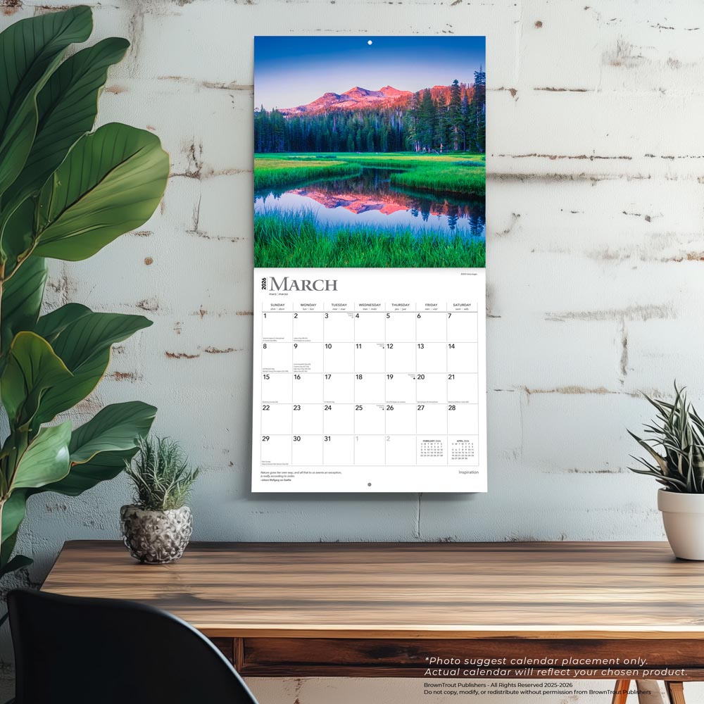 Inspiration | 2026 12 x 24 Inch (Hanging) Monthly Square Wall Calendar | Foil Stamped Cover