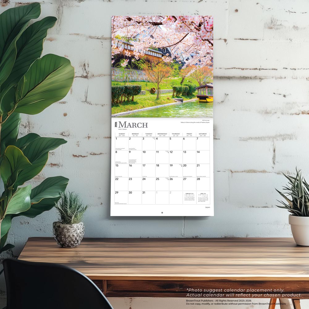 Japan | 2026 12 x 24 Inch (Hanging) Monthly Square Wall Calendar