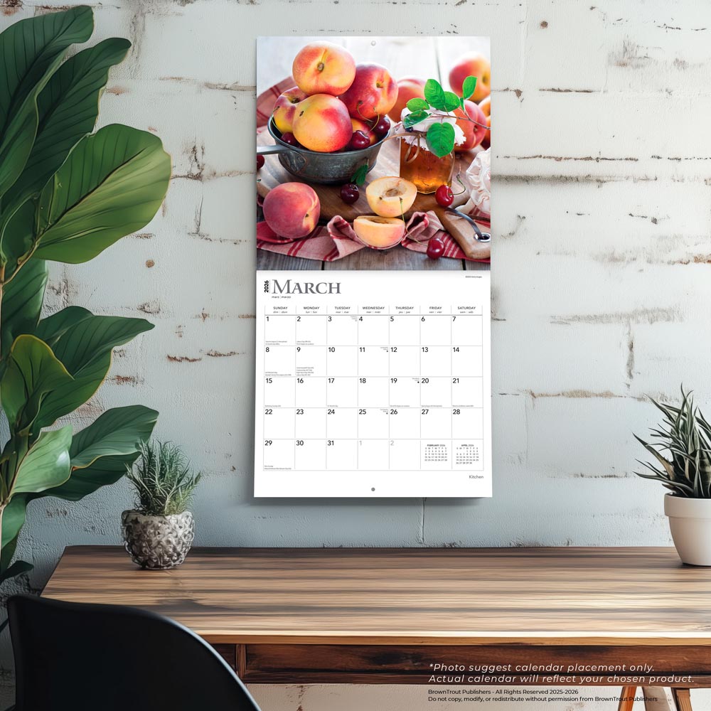 Kitchen | 2026 12 x 24 Inch (Hanging) Monthly Square Wall Calendar