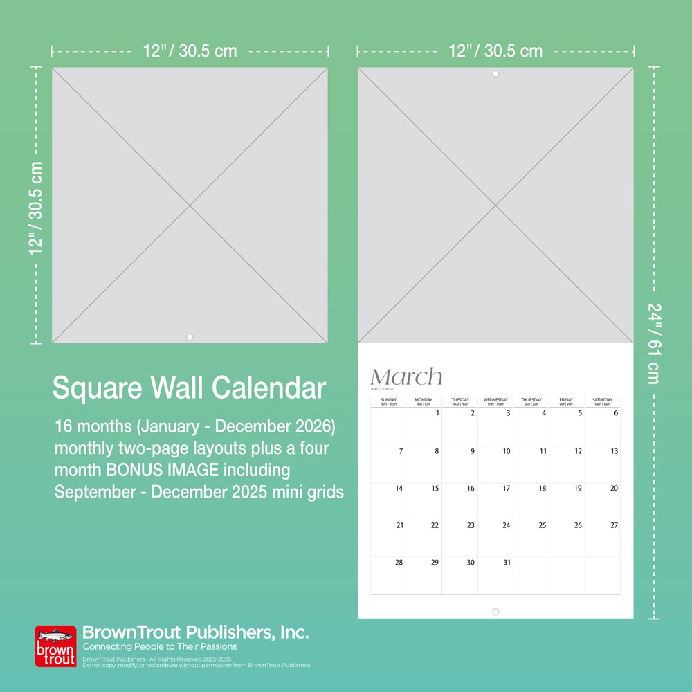 Chocolate Labrador Retrievers | 2026 12 x 24 Inch (Hanging) Monthly Square Wall Calendar