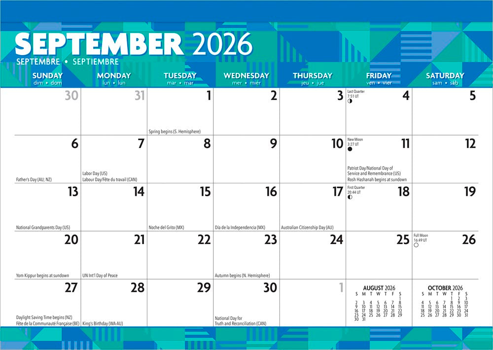 Large Print | 2026 17 x 12 Inch Monthly Desk Pad Calendar