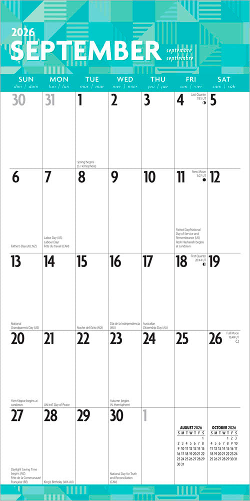 Large Print | 2026 12 x 24 Inch (Hanging) Monthly Square Wall Calendar | Matte Paper