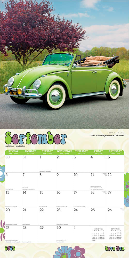 Love Bug | 2026 12 x 24 Inch (Hanging) Monthly Square Wall Calendar