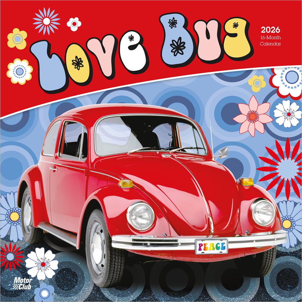 Love Bug | 2026 12 x 24 Inch (Hanging) Monthly Square Wall Calendar