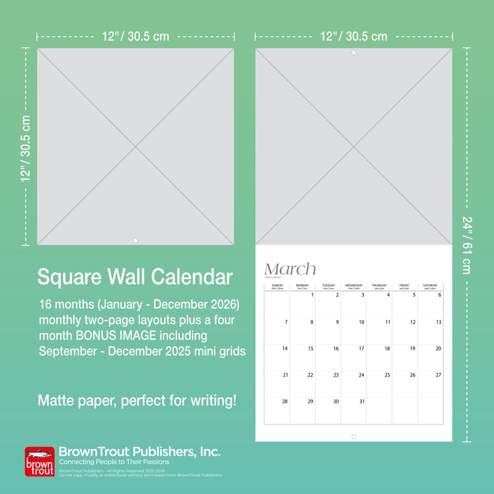 Mom's Family Planner | 2026 12 x 24 Inch (Hanging) Monthly Square Wall Calendar | Matte Paper and Sticker Sheet