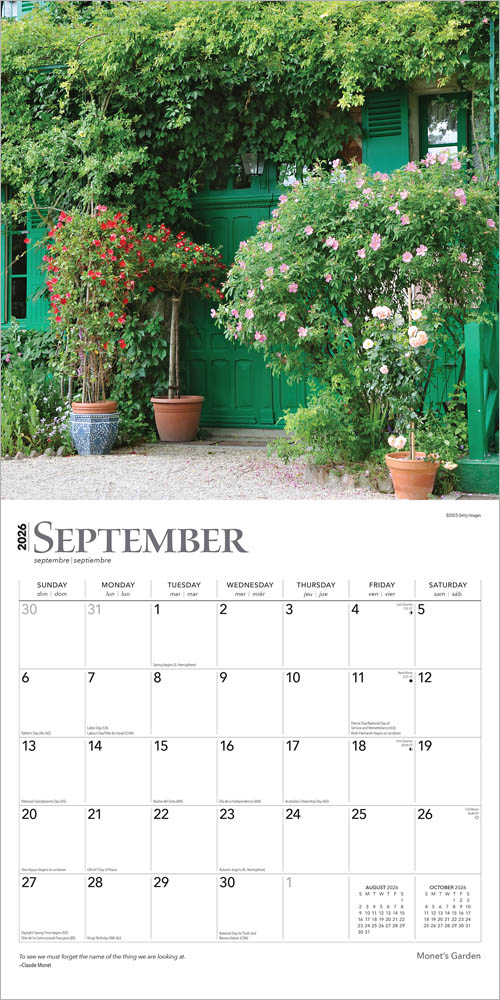 Monet's Garden | 2026 12 x 24 Inch (Hanging) Monthly Square Wall Calendar