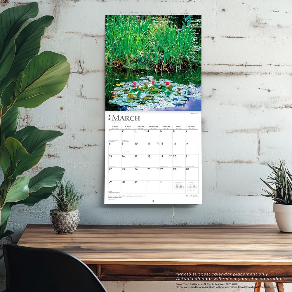 Monet's Garden | 2026 12 x 24 Inch (Hanging) Monthly Square Wall Calendar