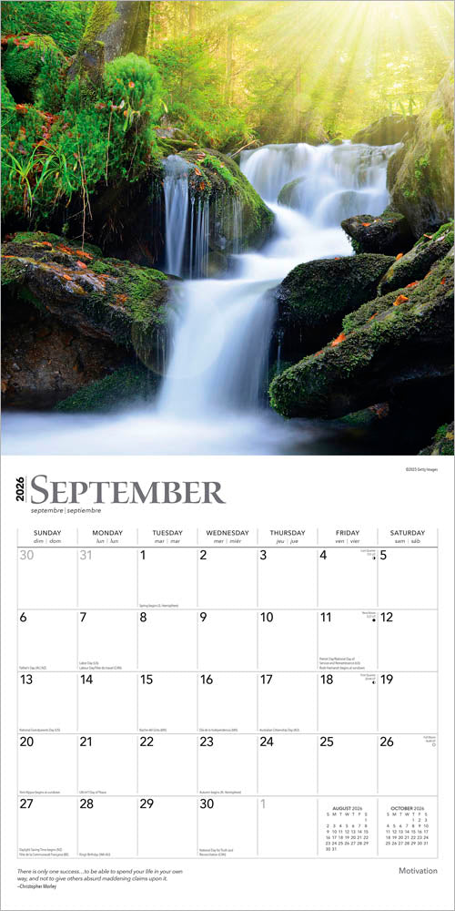 Motivation | 2026 12 x 24 Inch (Hanging) Monthly Square Wall Calendar | Foil Stamped Cover
