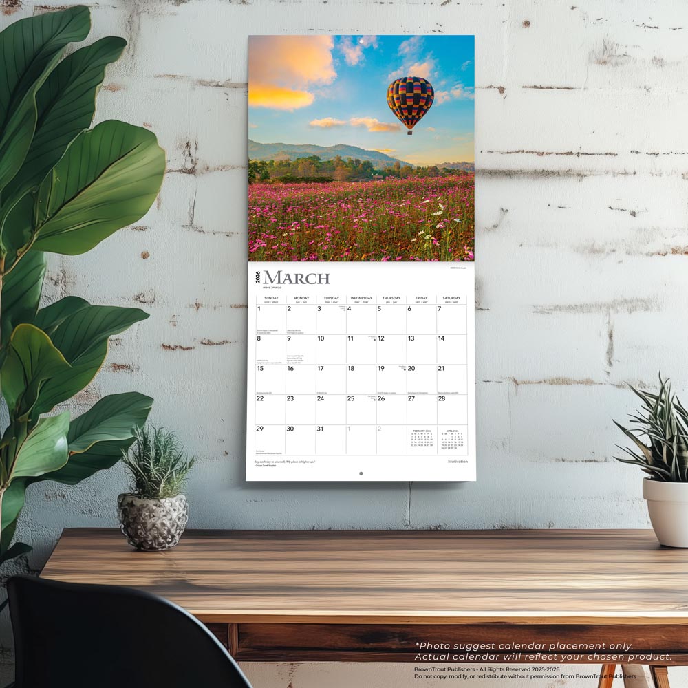 Motivation | 2026 12 x 24 Inch (Hanging) Monthly Square Wall Calendar | Foil Stamped Cover