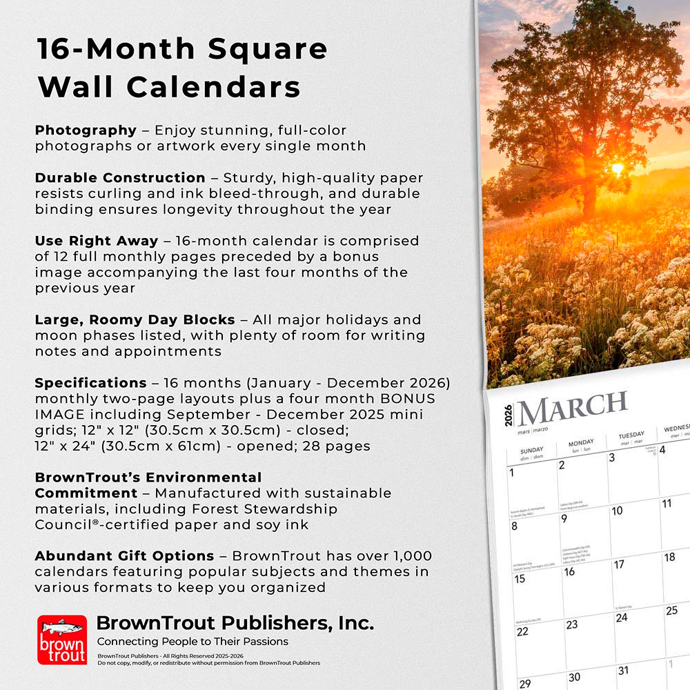 Psalms | 2026 12 x 24 Inch (Hanging) Monthly Square Wall Calendar