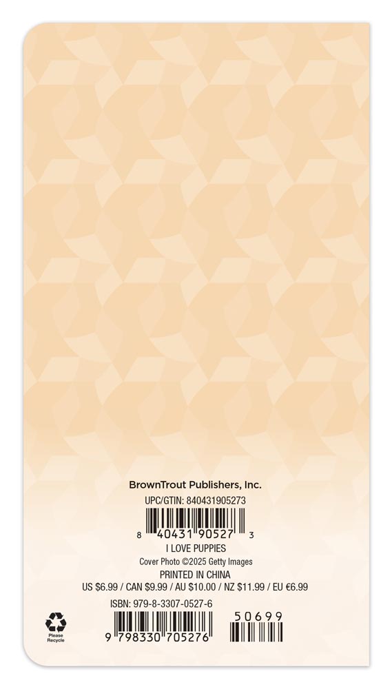 I Love Puppies | 2026-2027 3.5 x 6.5 Inch Two Year Monthly Pocket Planner Calendar