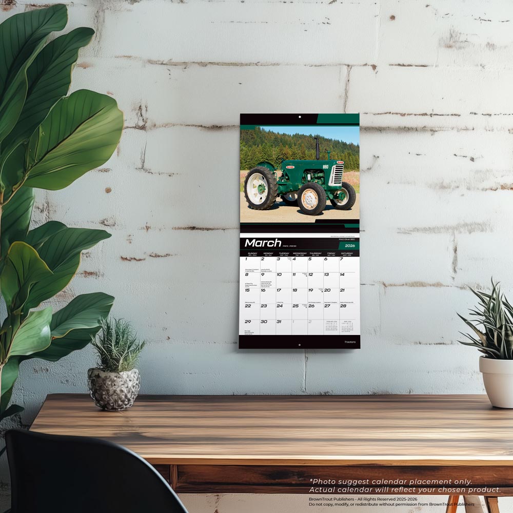 Tractors | 2026 7 x 14 Inch (Hanging) Monthly Mini Wall Calendar