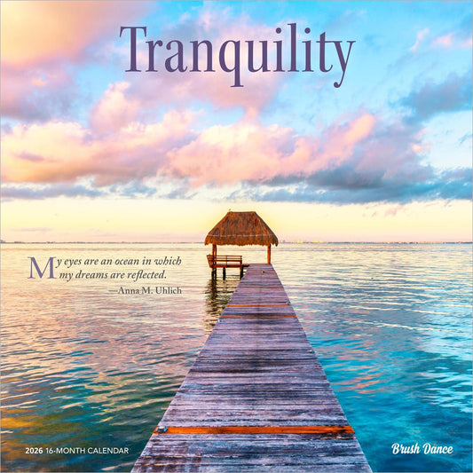 Tranquility | 2026 12 x 24 Inch (Hanging) Monthly Square Wall Calendar