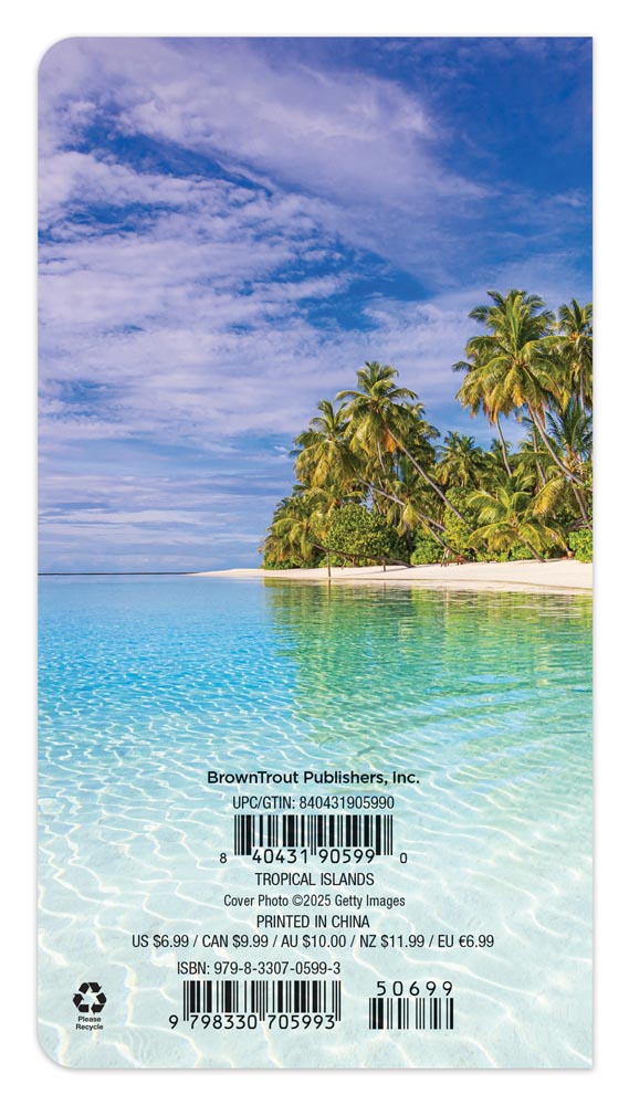 Tropical Islands | 2026-2027 3.5 x 6.5 Inch Two Year Monthly Pocket Planner Calendar