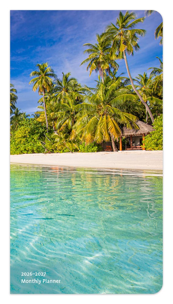 Tropical Islands | 2026-2027 3.5 x 6.5 Inch Two Year Monthly Pocket Planner Calendar