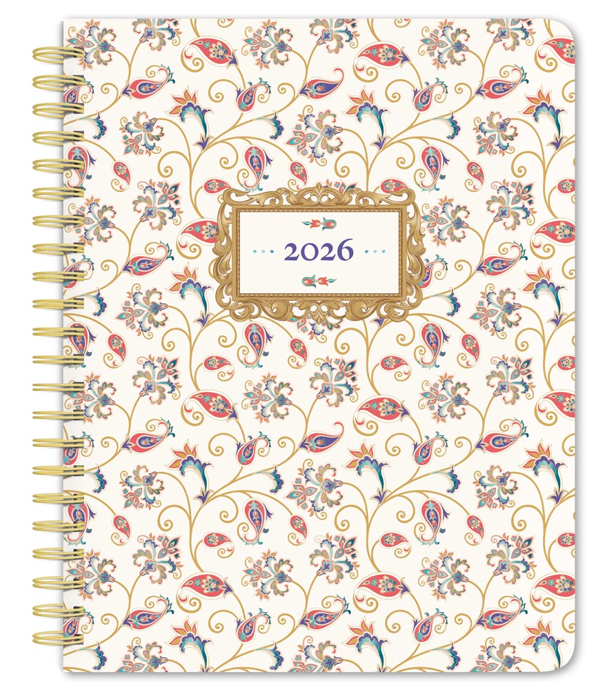 Tuscan Delight | 2026 6 x 7.75 Inch Weekly Desk Planner | Foil Stamped Cover