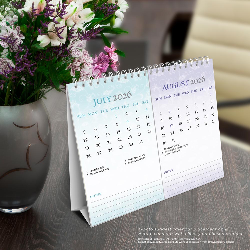 Tuscan Delight | 2026 7.5 x 6 Inch Monthly Double-View Easel Desk Calendar
