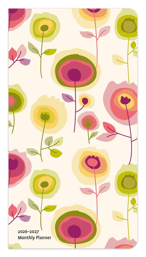 Vintage Blooms | 2026-2027 3.5 x 6.5 Inch Two Year Monthly Pocket Planner Calendar