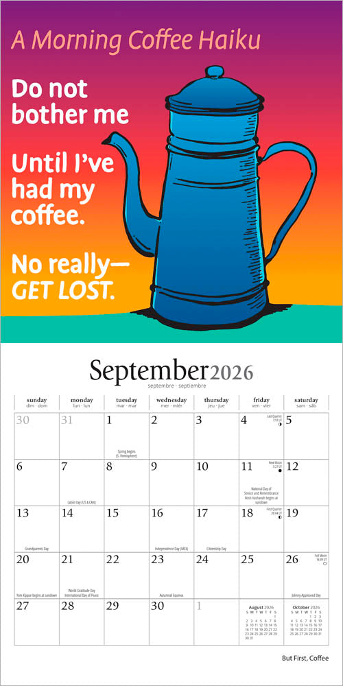 But First Coffee | 2026 7 x 14 Inch (Hanging) Monthly Mini Wall Calendar