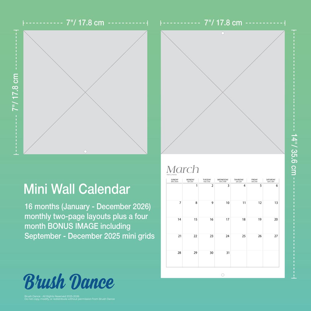 But First Coffee | 2026 7 x 14 Inch (Hanging) Monthly Mini Wall Calendar