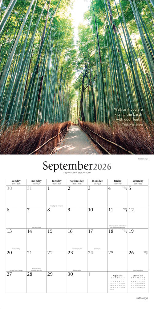 Pathways | 2026 12 x 24 Inch (Hanging) Monthly Square Wall Calendar
