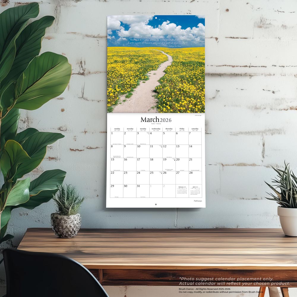 Pathways | 2026 12 x 24 Inch (Hanging) Monthly Square Wall Calendar