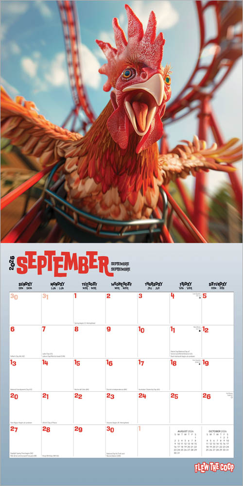 Flew the Coop | 2026 12 x 24 Inch (Hanging) Monthly Square Wall Calendar