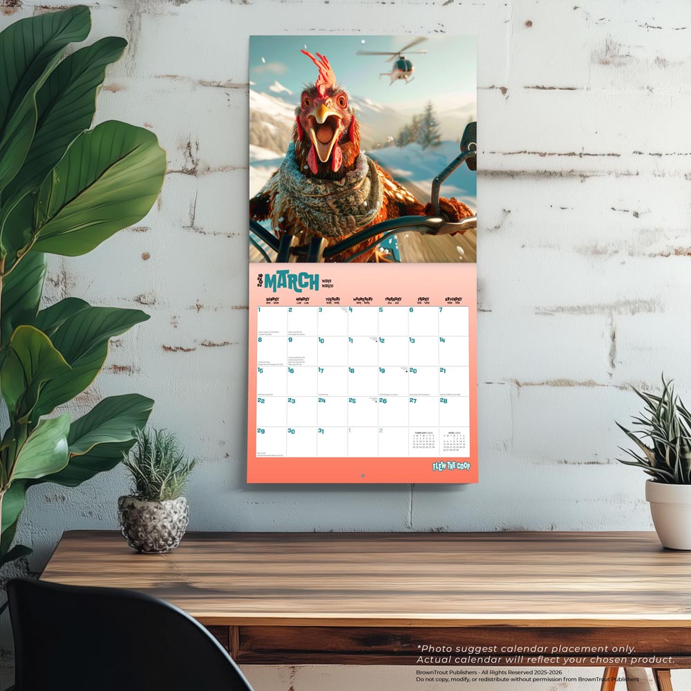 Flew the Coop | 2026 12 x 24 Inch (Hanging) Monthly Square Wall Calendar