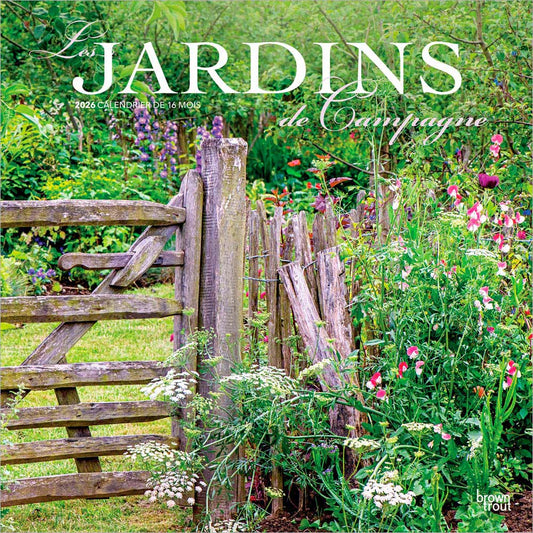 Les Jardins de Campagne | 2026 12 x 24 Inch (Hanging) Monthly Square Wall Calendar | French Language