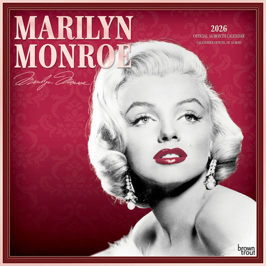Marilyn Monroe OFFICIAL | 2026 12 x 24 Inch (Hanging) Monthly Square Wall Calendar | English/French Bilingual