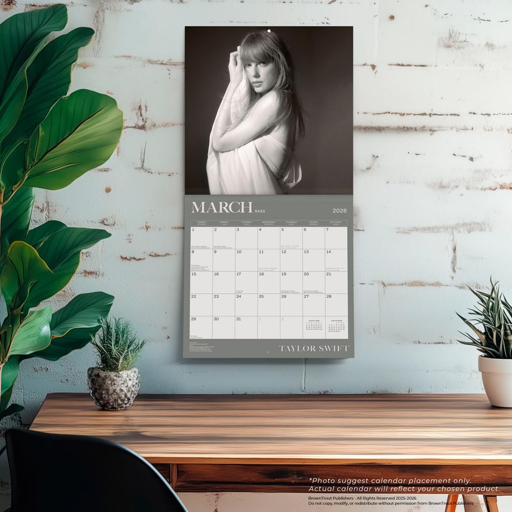 Taylor Swift OFFICIAL | 2026 12 x 24 Inch (Hanging) Monthly Square Wall Calendar | English/French Bilingual