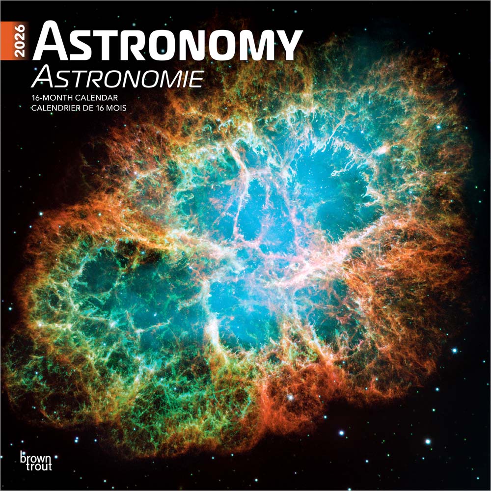 Astronomy | 2026 12 x 24 Inch (Hanging) Monthly Square Wall Calendar | English/French Bilingual