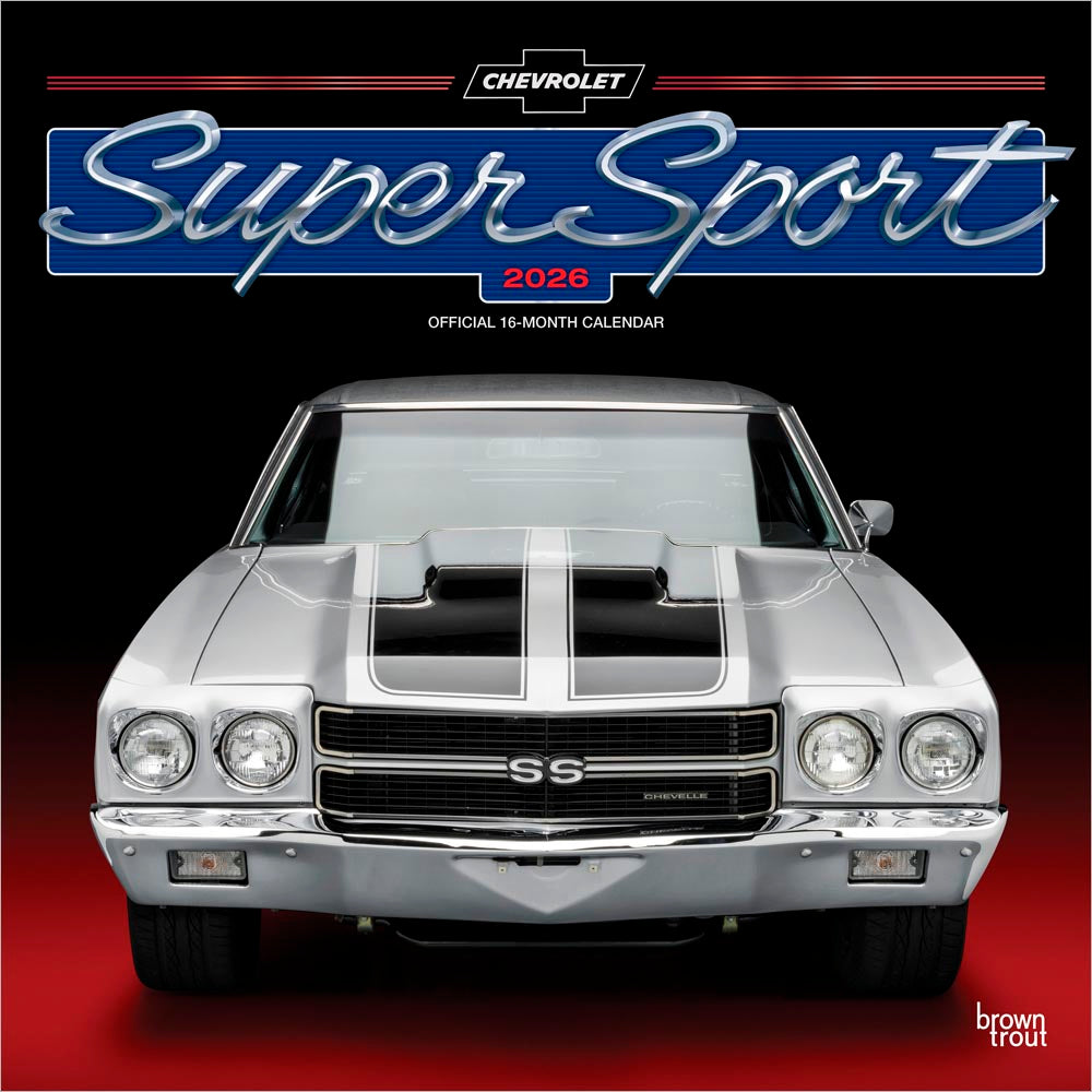 Chevy Super Sport OFFICIAL | 2026 12 x 24 Inch (Hanging) Monthly Square Wall Calendar