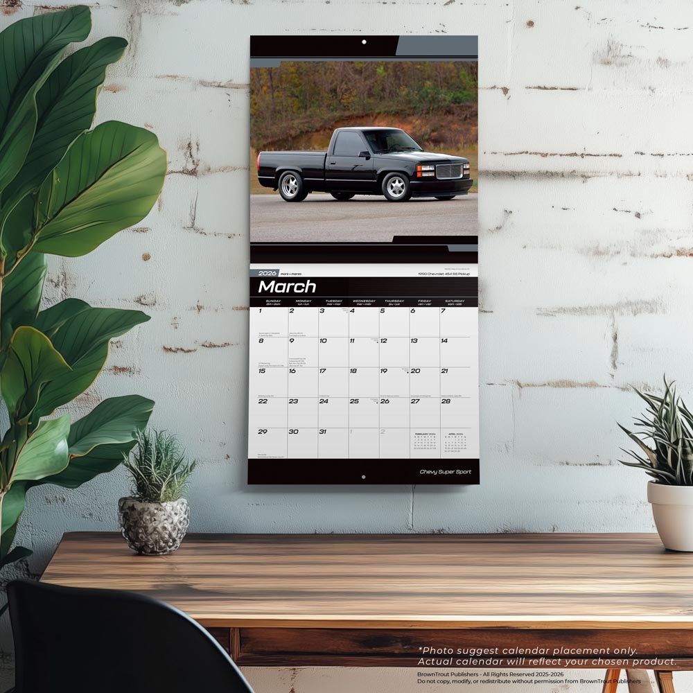 Chevy Super Sport OFFICIAL | 2026 12 x 24 Inch (Hanging) Monthly Square Wall Calendar
