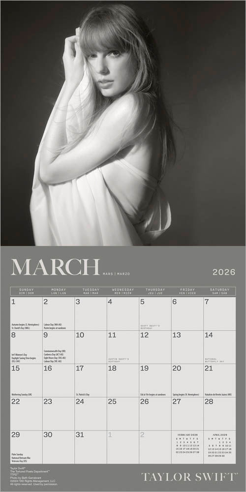Taylor Swift OFFICIAL | 2026 7 x 14 Inch (Hanging) Monthly Mini Wall Calendar