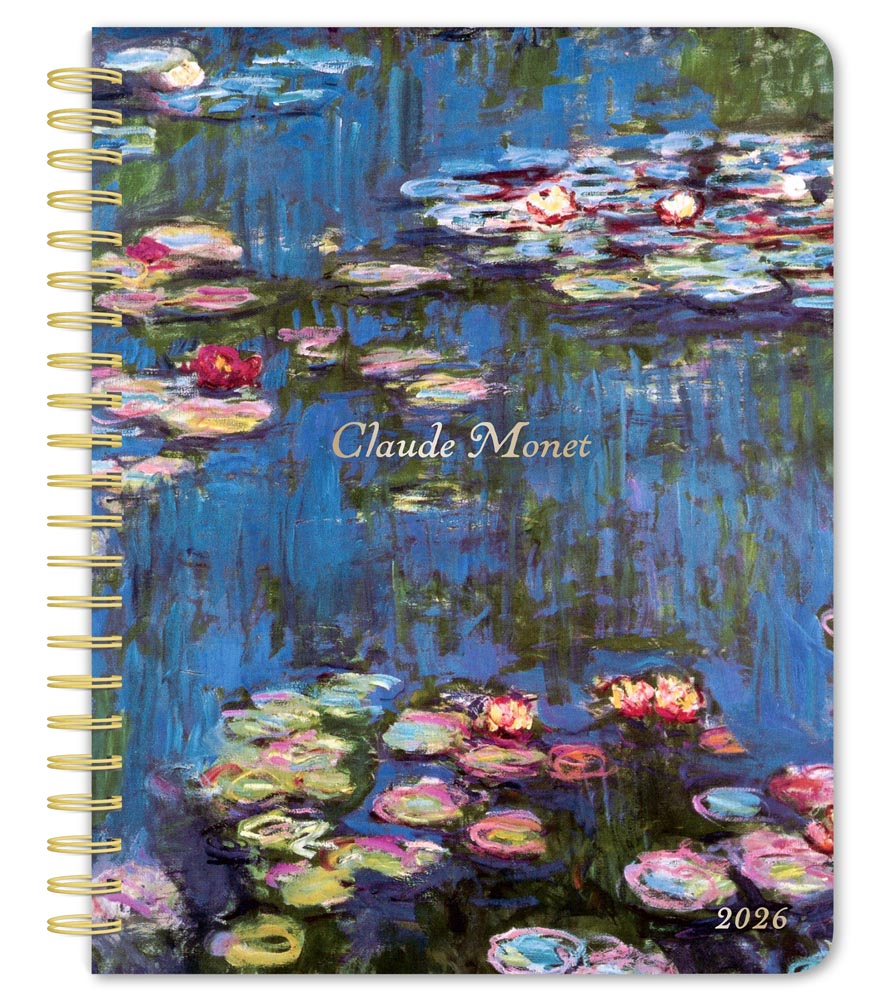 Claude Monet | 2026 6 x 7.75 Inch Weekly Desk Planner | Foil Stamped Cover