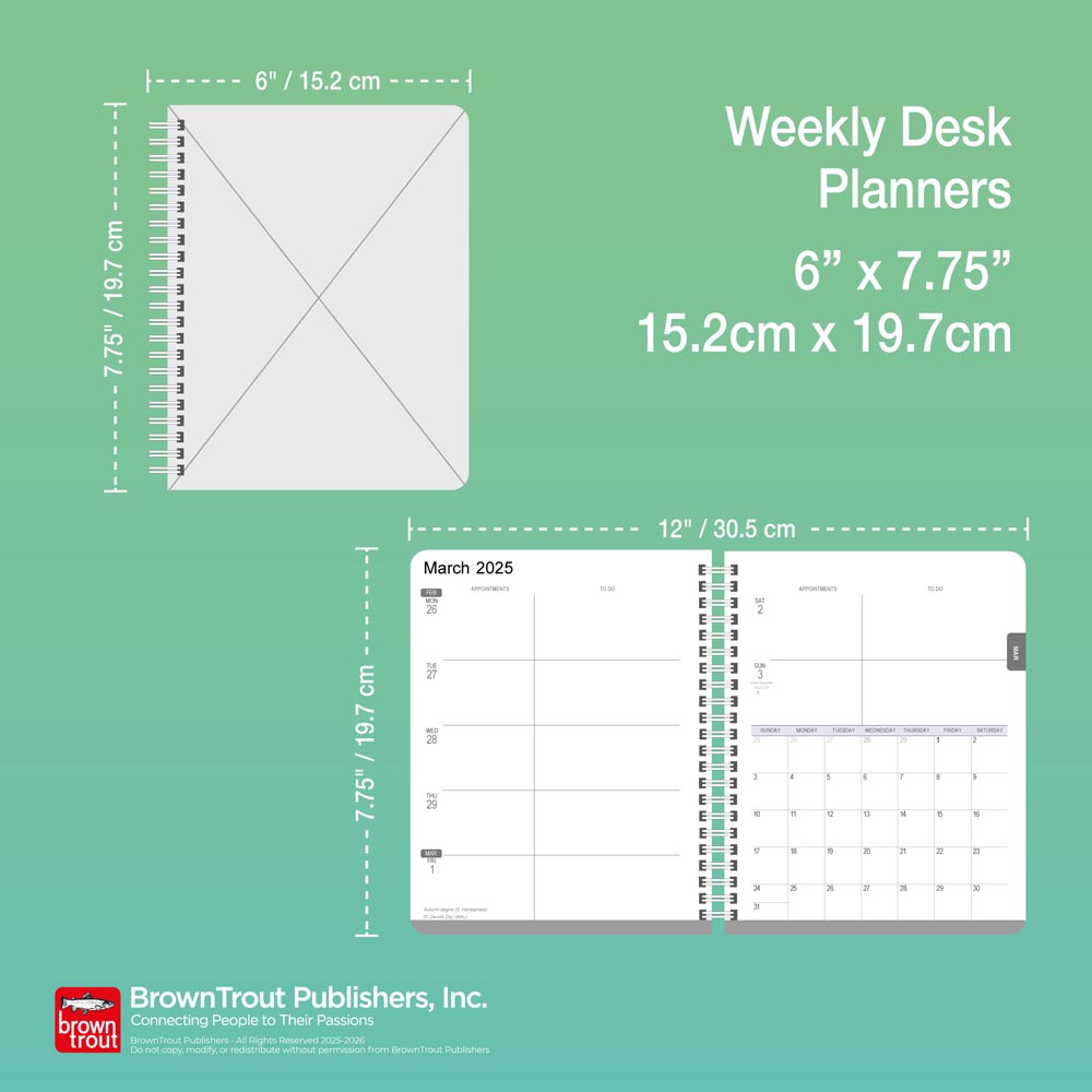 Claude Monet | 2026 6 x 7.75 Inch Weekly Desk Planner | Foil Stamped Cover