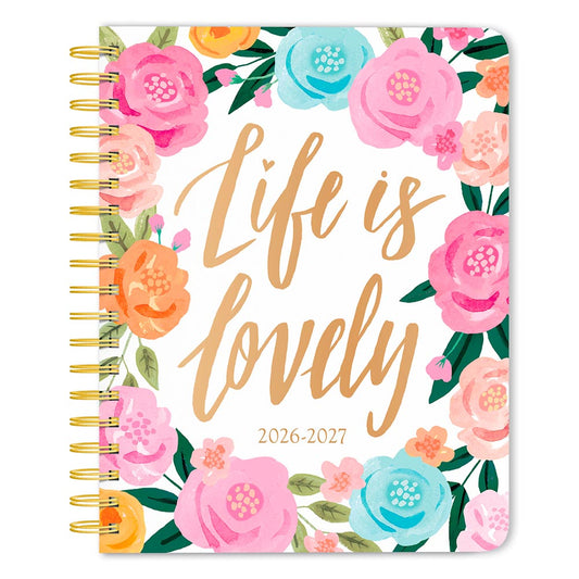 Bonnie Marcus OFFICIAL | 2027 6 x 7.75 Inch 18 Months Weekly Desk Planner | Foil Stamped Cover | July 2026 - December 2027