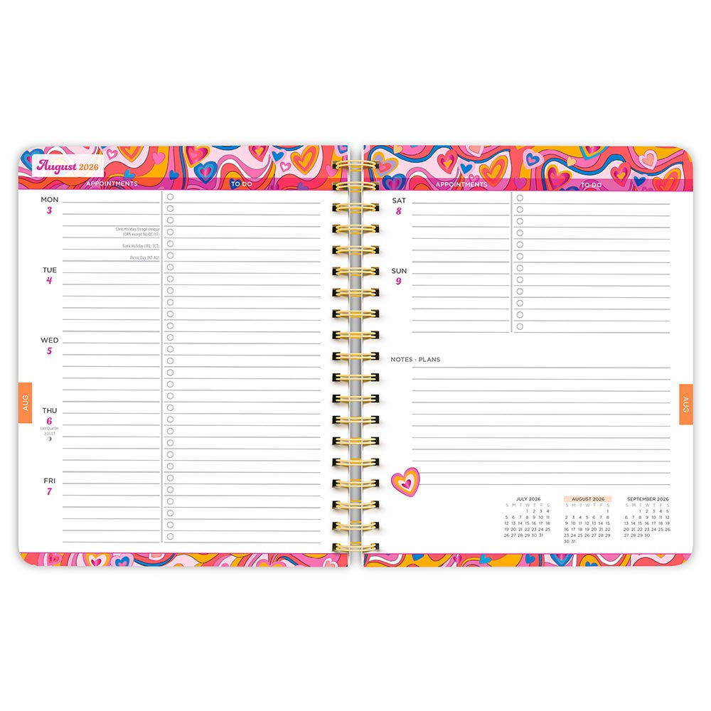 House of Turnowsky OFFICIAL | 2027 6 x 7.75 Inch 18 Months Weekly Desk Planner | Foil Stamped Cover | July 2026 - December 2027