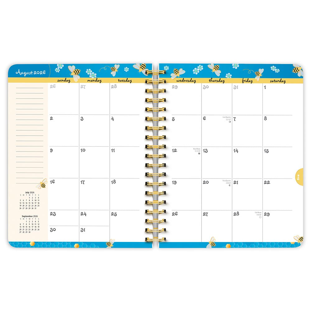 Busy Bees | 2027 6 x 7.75 Inch 18 Months Weekly Desk Planner | Foil Stamped Cover | July 2026 - December 2027
