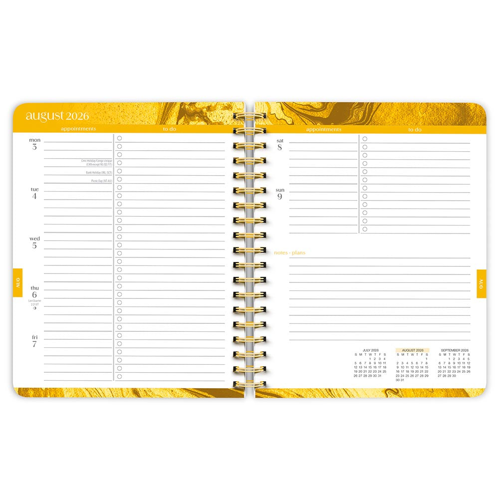 Crackled Blush | 2027 6 x 7.75 Inch 18 Months Weekly Desk Planner | Foil Stamped Cover | July 2026 - December 2027